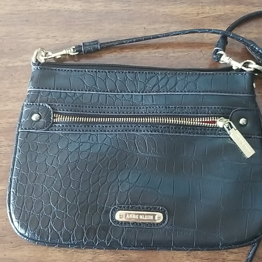 Anne Klein crocodile embossed crossbody bag